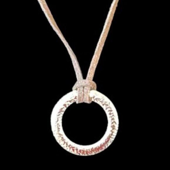 Gabriel & Co Sterling Silver Omega Pendant With Brown Leather Strap - NIB - Picture 4 of 5